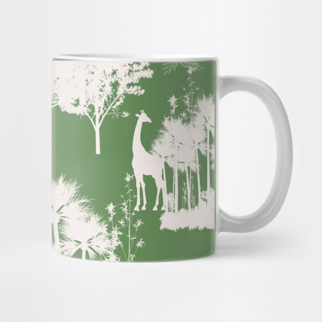 Green Backround Safari Toile by Own Design Online